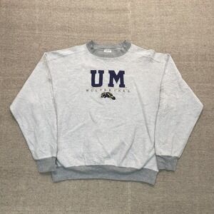 Vintage University of Michigan Wolverines sweatshirt mens XL Gray 1990s reverse